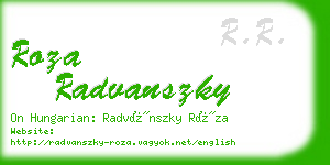 roza radvanszky business card